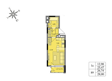 26,7 м², квартира-студия 2 500 000 ₽ - изображение 6