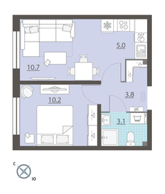 32,8 м², 1-комнатная квартира 4 036 761 ₽ - изображение 11