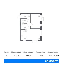 46,6 м², 1-комнатная квартира 9 850 000 ₽ - изображение 34