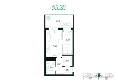 42,8 м², 1-комнатная квартира 5 635 602 ₽ - изображение 14