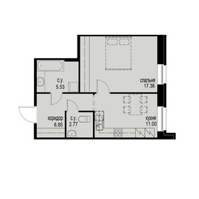 Квартира 43,5 м², 1-комнатная - изображение 1