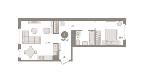 50,7 м², 1-комнатная квартира 10 320 000 ₽ - изображение 58