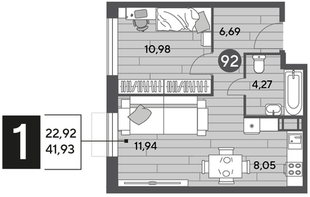 35,9 м², 1-комнатная квартира 5 800 000 ₽ - изображение 75