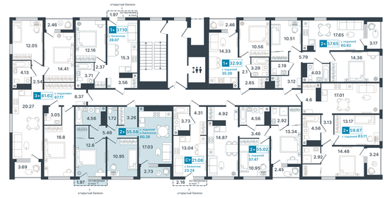 57,7 м², 2-комнатная квартира 9 190 000 ₽ - изображение 12