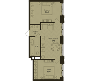 Квартира 54,4 м², 2-комнатная - изображение 1