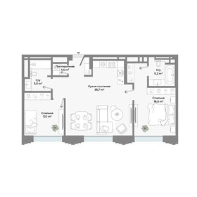 Квартира 78,9 м², 2-комнатные - изображение 1