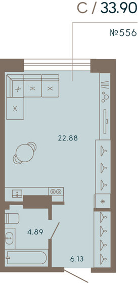 39,3 м², квартира-студия 15 201 669 ₽ - изображение 26