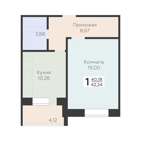 40,4 м², 1-комнатная квартира 4 153 120 ₽ - изображение 6