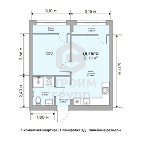 39,1 м², 1-комнатная квартира 5 213 650 ₽ - изображение 22