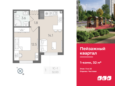 Квартира 32 м², 1-комнатная - изображение 1