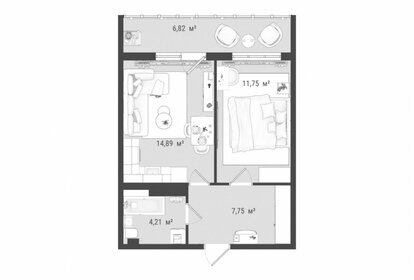 Квартира 45,4 м², 2-комнатная - изображение 1