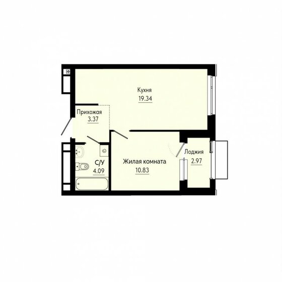 42 м², 1-комнатная квартира 7 123 114 ₽ - изображение 12
