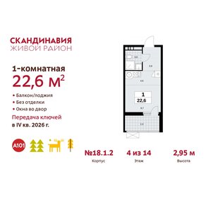 Квартира 22,6 м², студия - изображение 1