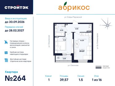 Квартира 39,6 м², 1-комнатная - изображение 1