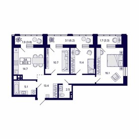 73 м², 3-комнатная квартира 16 300 000 ₽ - изображение 138