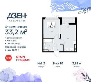 Квартира 33,2 м², 1-комнатная - изображение 1