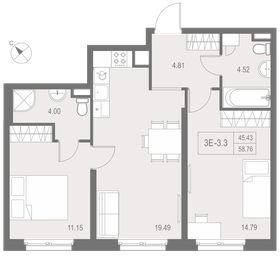60,3 м², 2-комнатная квартира 11 450 000 ₽ - изображение 160