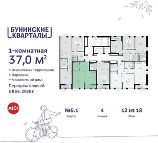 Квартира 37 м², 1-комнатная - изображение 2