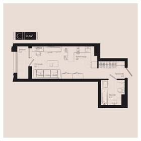 Квартира 31,1 м², студия - изображение 1