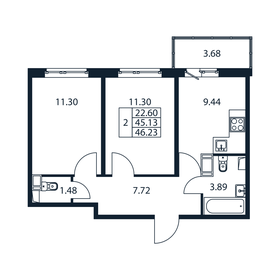 51,2 м², 2-комнатная квартира 6 900 000 ₽ - изображение 147
