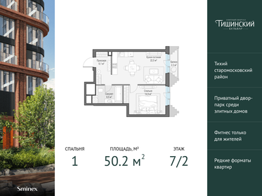 50,2 м², 1-комнатная квартира 54 250 000 ₽ - изображение 19