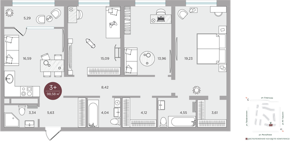 99,5 м², 3-комнатная квартира 17 500 000 ₽ - изображение 63