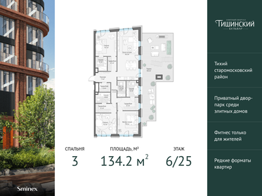 132,2 м², 3-комнатная квартира 246 580 000 ₽ - изображение 20