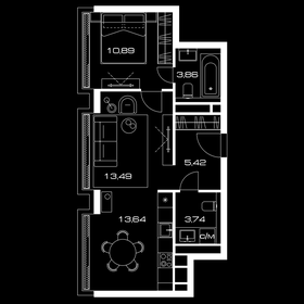50,5 м², 1-комнатная квартира 40 602 000 ₽ - изображение 29