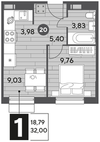 32,3 м², 1-комнатная квартира 5 650 000 ₽ - изображение 87