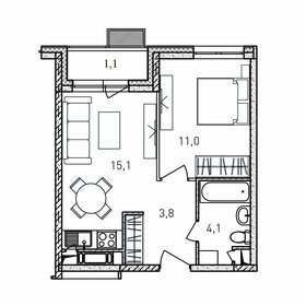 36,8 м², 1-комнатная квартира 6 808 000 ₽ - изображение 17