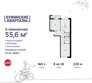 Квартира 55,6 м², 2-комнатная - изображение 1