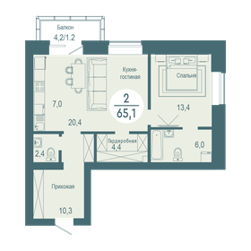 66,6 м², 3-комнатная квартира 6 800 000 ₽ - изображение 70