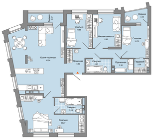 Квартира 123 м², 5-комнатная - изображение 1