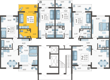 26,4 м², квартира-студия 9 237 360 ₽ - изображение 2