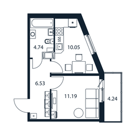 34 м², 1-комнатная квартира 5 770 800 ₽ - изображение 59