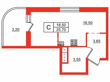 23,2 м², квартира-студия 5 350 000 ₽ - изображение 103