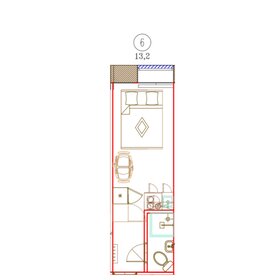 29,7 м², 1-комнатная квартира 3 120 600 ₽ - изображение 48