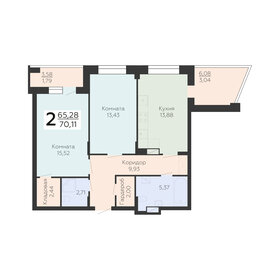 65 м², 2-комнатная квартира 8 788 000 ₽ - изображение 47