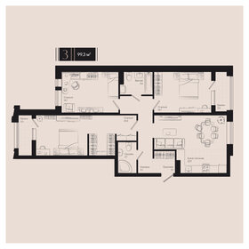 Квартира 99,3 м², 3-комнатная - изображение 1