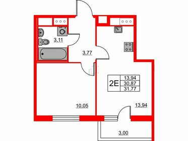 32,7 м², 1-комнатная квартира 4 700 000 ₽ - изображение 26