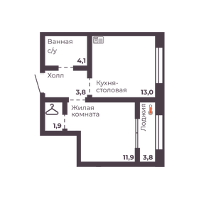 35 м², 1-комнатная квартира 4 500 000 ₽ - изображение 48