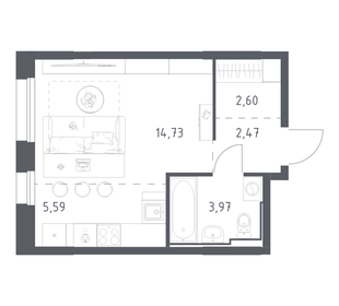 Квартира 29,4 м², студия - изображение 1