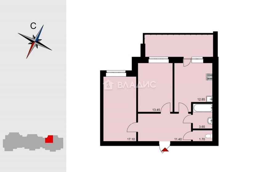 72,5 м², 2-комнатная квартира 8 950 000 ₽ - изображение 1