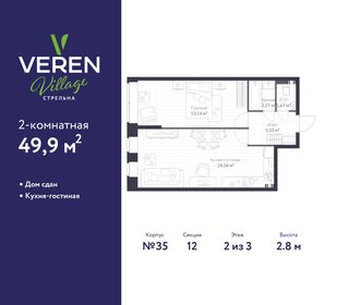 56,9 м², 2-комнатная квартира 7 500 000 ₽ - изображение 55
