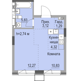 Квартира 37,6 м², студия - изображение 1