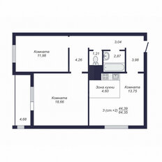 Квартира 64,4 м², 2-комнатная - изображение 5