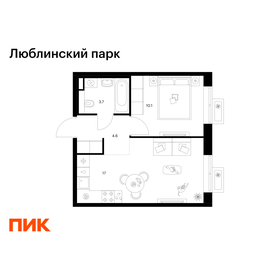 Квартира 35,4 м², 1-комнатная - изображение 1
