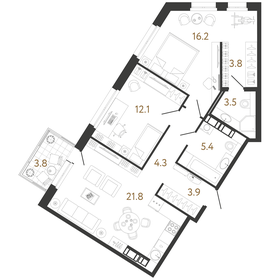 77,7 м², 2-комнатная квартира 23 320 000 ₽ - изображение 64