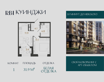 Квартира 31,9 м², 1-комнатная - изображение 1