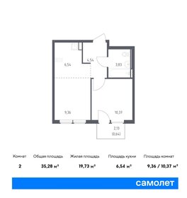 Квартира 35,3 м², 1-комнатная - изображение 1